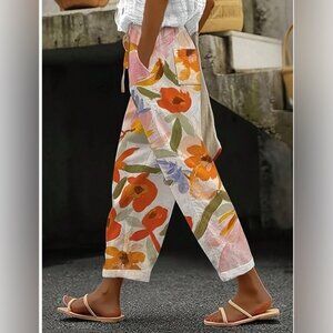 Boho Floral Straight Leg Lightweight Pant